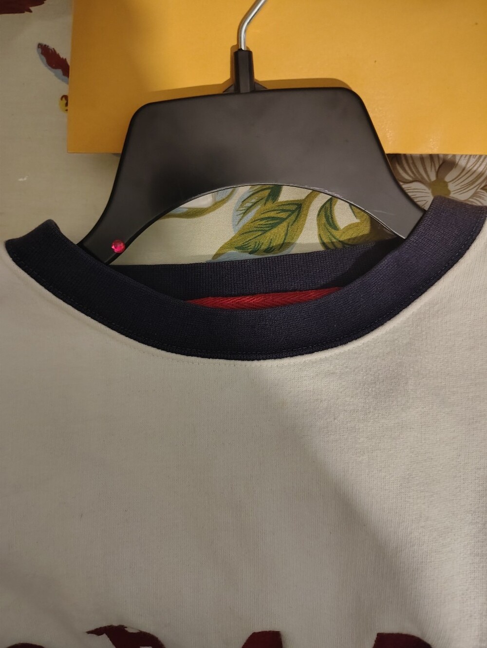 1990's Vintage Ralph Lauren White Crewneck Sweatshirt with Red and Navy Graphic - Picture 7 of 9